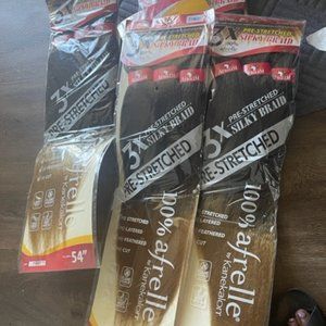 AfreeZM Ombre Pre-stretched Braiding Hair, Top Silky Braid Hair Extensions 54 In